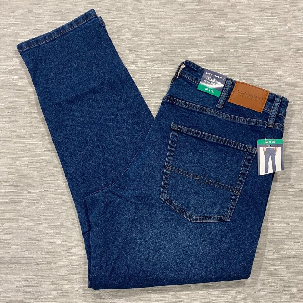 Lucky Brand 410 Jeans Mens 38 x 30 Straight Leg Medium Wash Denim